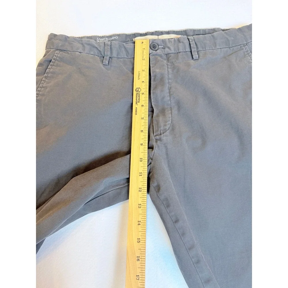 Banana Republic Chino Pants Mens 36x30 Charcoal Slim Lived-In Basic